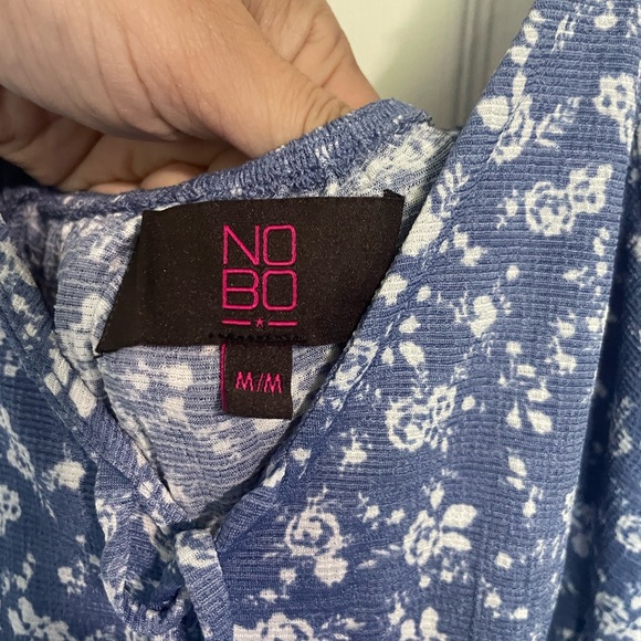 NOBO Blue and White Puff Sleeve Sundress - Picture 2 of 5